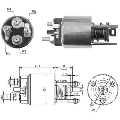 MEAT & DORIA Magnetschalter, Starter Ø54mm 54mm für BMW 12412179675 12412247063 12414496934* 46145