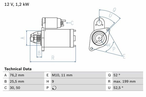 BOSCH Starter 12V für BMW 7523450 12417523450 12417610348 0 986 020 890