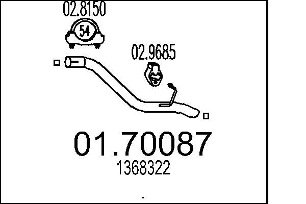 MTS Abgasrohr hinten  für FORD 1368322 01.70087