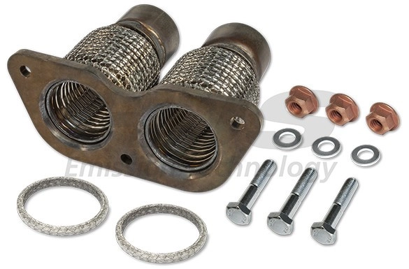 HJS Reparaturrohr, Katalysator Flexrohr, Abgasanlage Katalysator,Flexrohr, vorne Ø55mm 55mm für BMW (7.568.058) (18.30.7.567.692) (7.574.917) 83 00 83