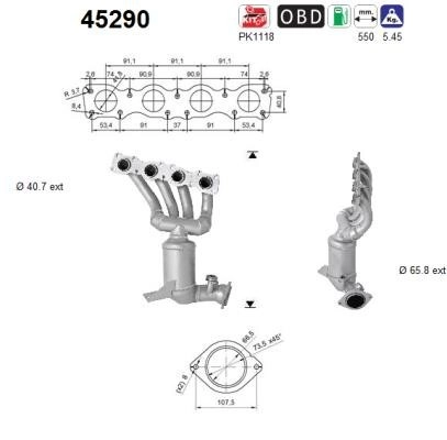 AS Katalysator  für BMW 18407581067 18407563670 45290