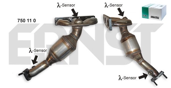 ERNST Katalysator Set Krümmerkatalysator,Katalysator Für Zylinder 4-6  für BMW 18407518676 750110