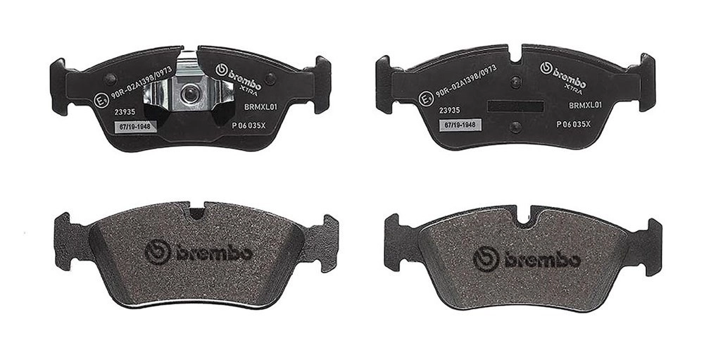 BREMBO Bremsbelagsatz, Scheibenbremse XTRA LINE vorne rechts links ohne Zubehör für BMW (BRILLIANCE) 34116769763 34112288851 34116767149 P 06 035X