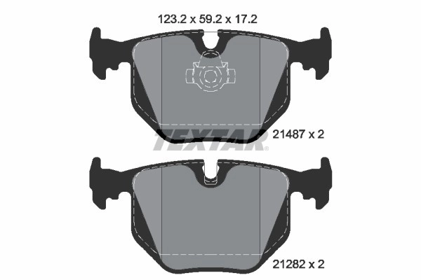 TEXTAR Bremsbelagsatz, Scheibenbremse hinten rechts links  für BMW 6761248 34211164581 6761247 2148701