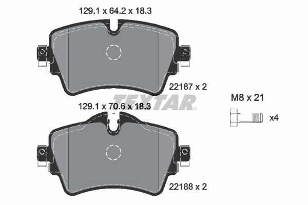 TEXTAR Bremsbelagsatz, Scheibenbremse vorne rechts links  für MINI BMW 34106863293 34106885503 6885503 2218701