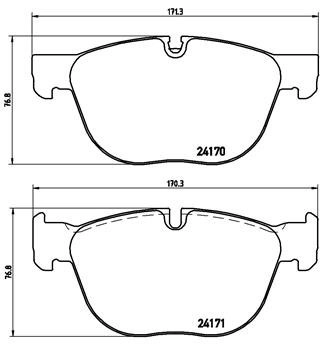 BREMBO Bremsbelagsatz, Scheibenbremse vorne rechts links ohne Zubehör für BMW 34116779293 34112413052 34112413068 P 06 049X