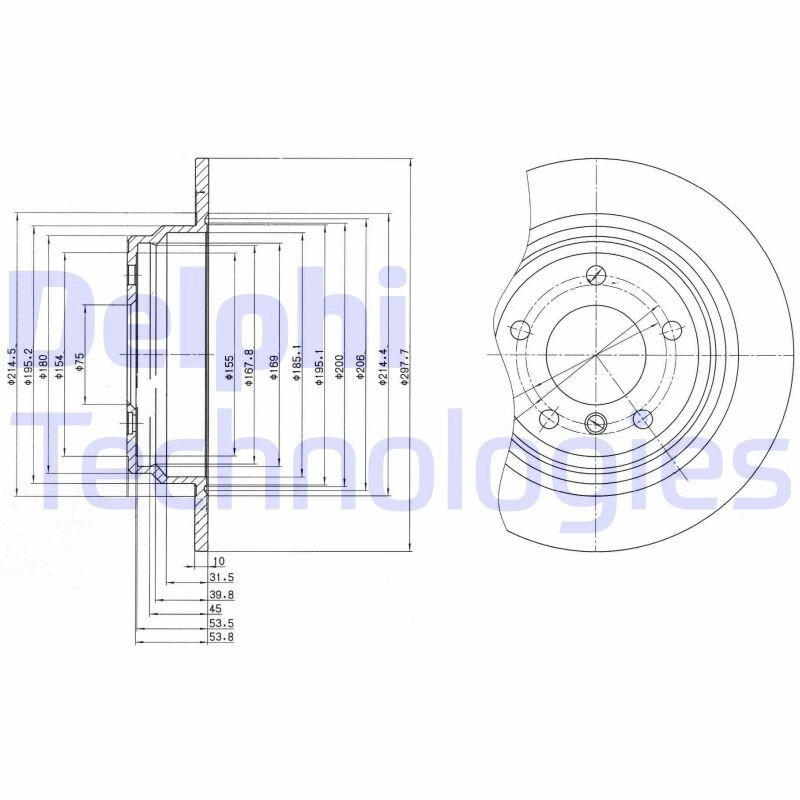 DELPHI Bremsscheibe hinten rechts links voll 298mm für BMW 34211163835 34211164129 34211163669 BG3044