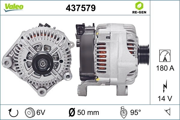 VALEO Generator REMANUFACTURED PREMIUM 14V 180A für MINI BMW 12317542935 12317542934 437579