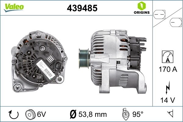 VALEO Generator NEW ORIGINAL PART 14V 170A für VOLVO BMW 12317792072 12317802929 12317788821 439485