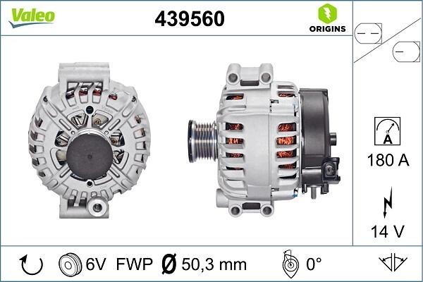 VALEO Generator NEW ORIGINAL PART 14V 180A für ALPINA BMW (BRILLIANCE) 12317525376 12317521178 439560