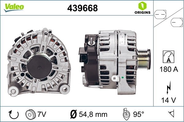 VALEO Generator NEW ORIGINAL PART 14V 180A für BMW 12317803724 12317808074 439668