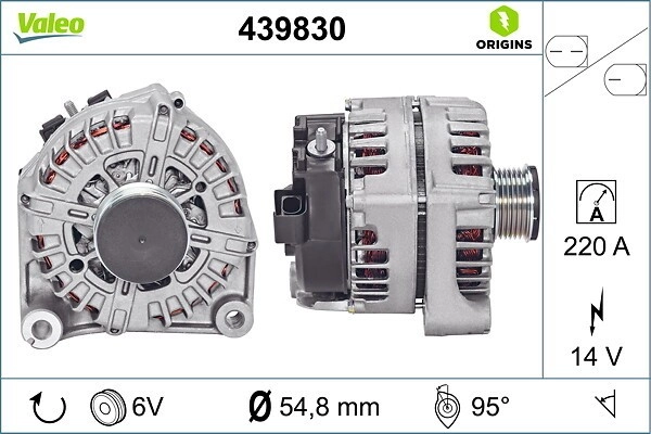 VALEO Generator NEW ORIGINAL PART 14V 220A für BMW 12318570673 12318570672 439830