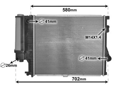 VAN WEZEL Kühler, Motorkühlung mit Zubehör für BMW 17111740699 17111740696 06002186