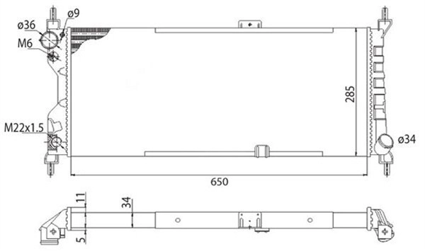 MAGNETI MARELLI Kühler, Motorkühlung  für VAUXHALL 90410049 350213588003