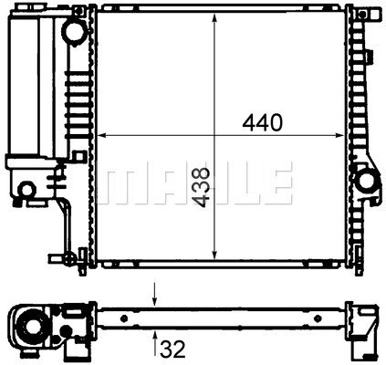 MAHLE Kühler, Motorkühlung  für BMW 17101247145 1247145 1728905 CR 330 000S