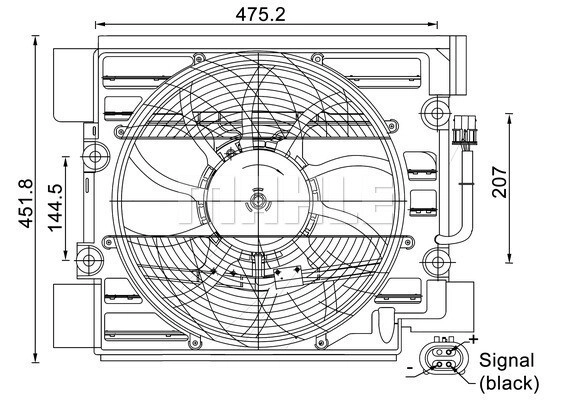 MAHLE Lüfter, Klimakondensator Ø396mm 396mm für BMW 64548380781 6921395 6919057 ACF 24 000S