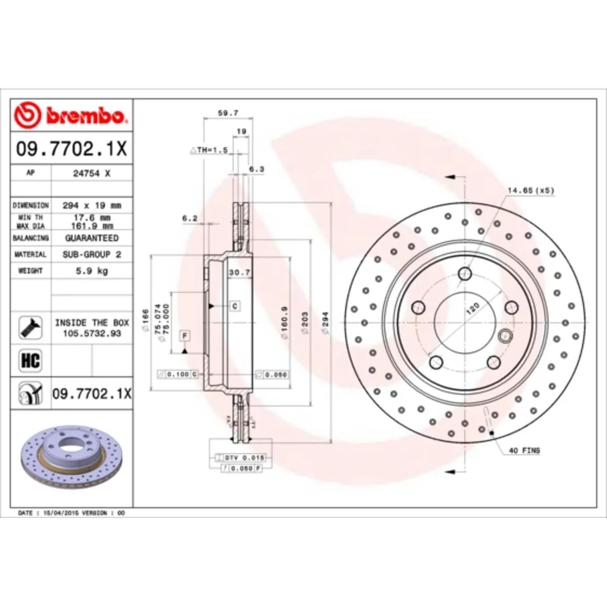 BREMBO Bremsscheiben BMW 09.7702.1X 34211165563,34216855154,34216864056 Scheibenbremsen,Bremsscheibe