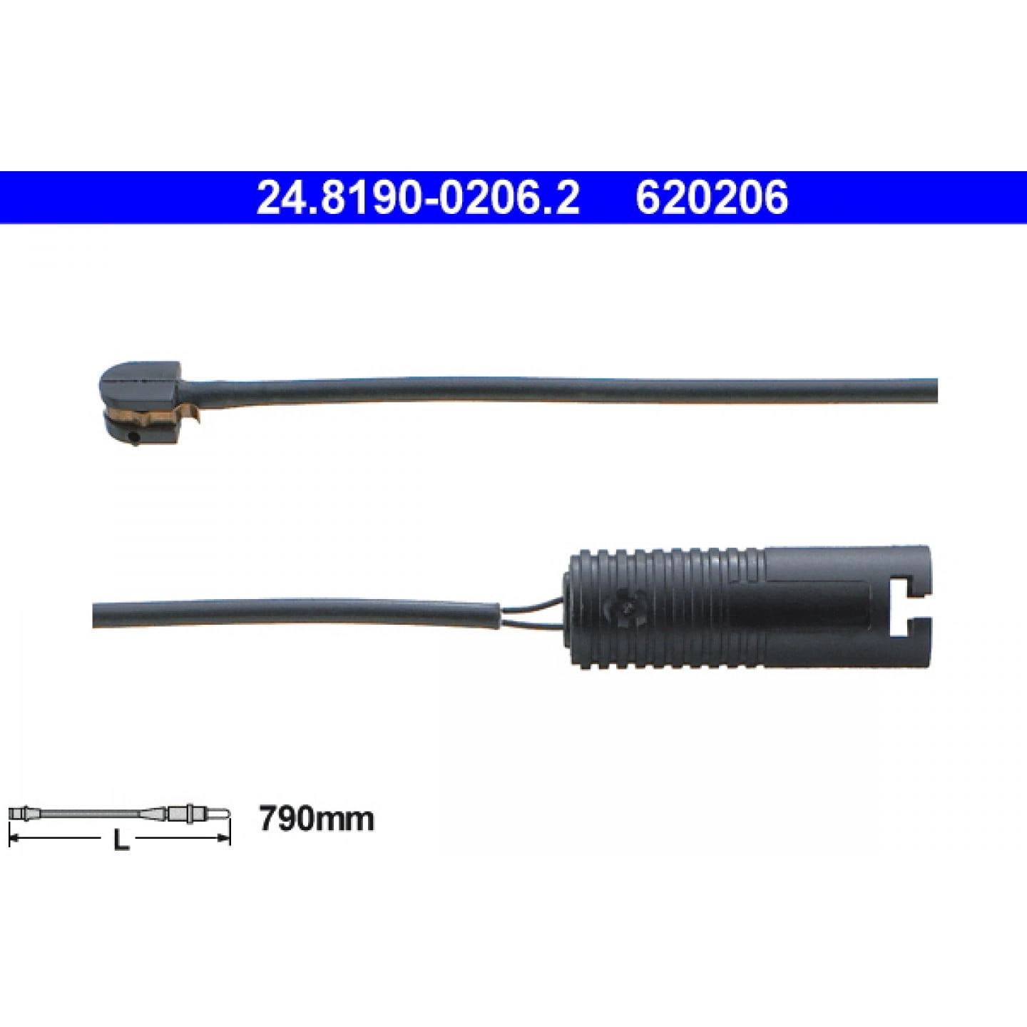 Warnkontakt, Bremsbelagverschleiß ATE 24.8190-0206.2