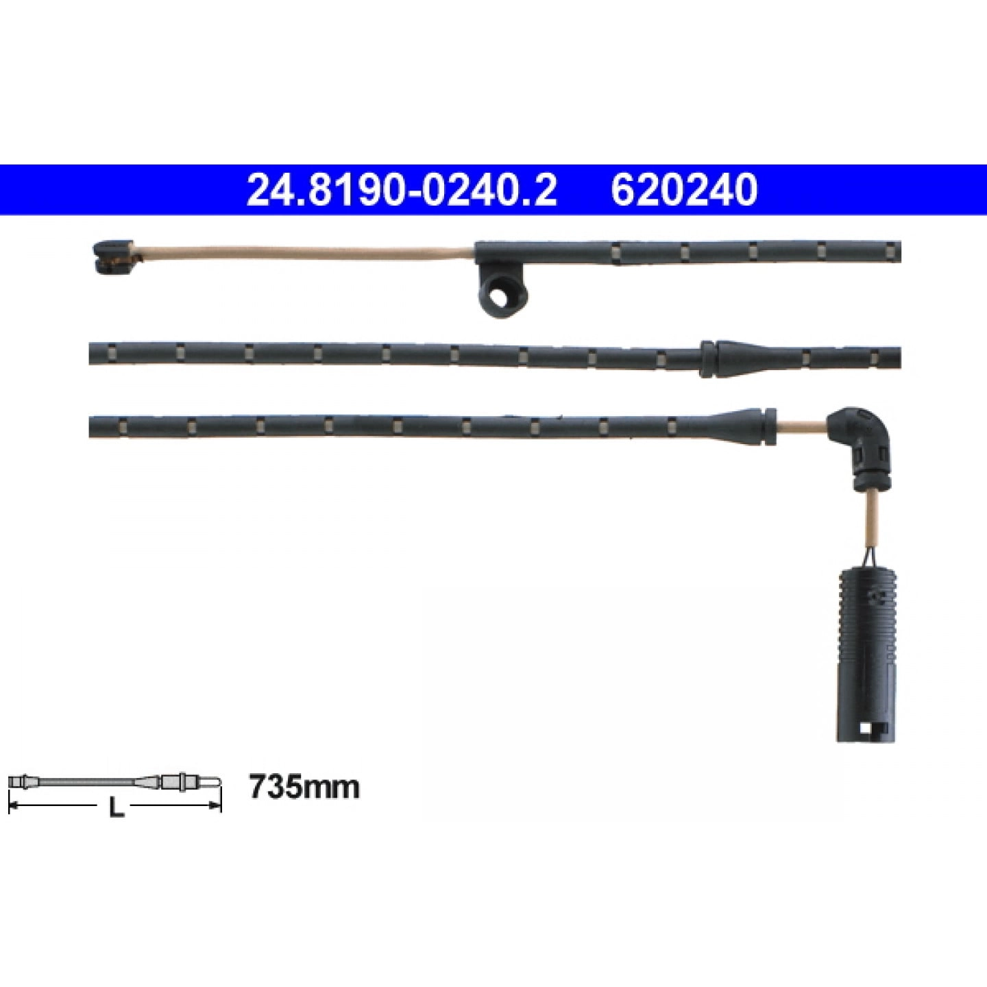 Warnkontakt, Bremsbelagverschleiß ATE 24.8190-0240.2