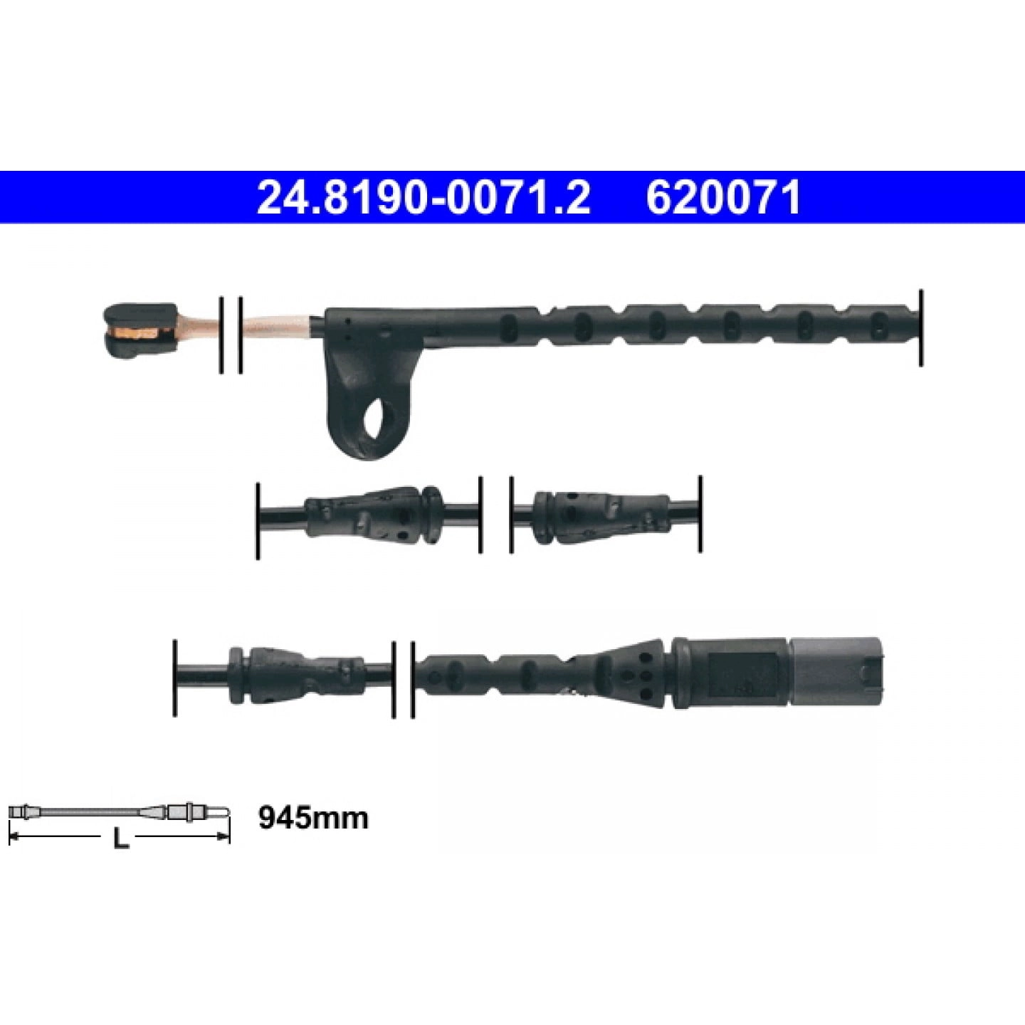 Warnkontakt, Bremsbelagverschleiß ATE 24.8190-0071.2