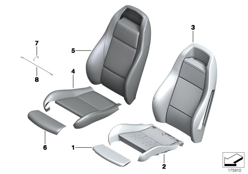 BMW Bezug Sportsitz Leder rechts 52107213960 - Bildposition 04