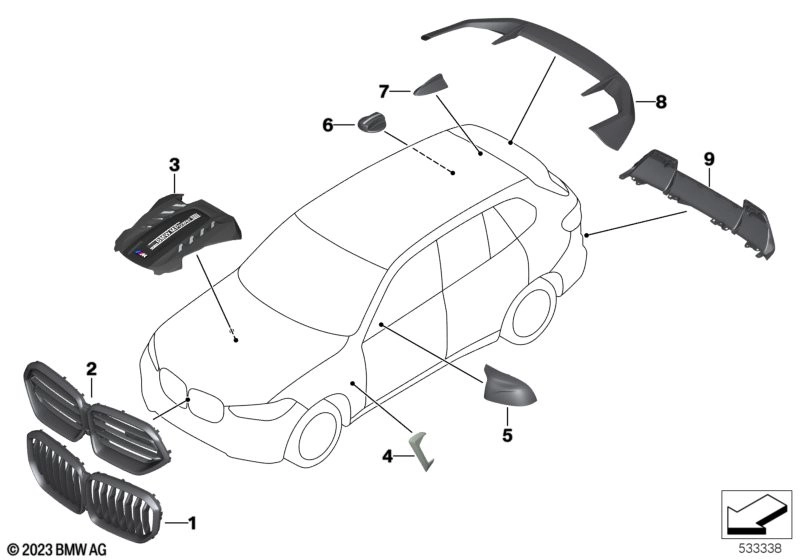 BMW Frontziergitter Carbon 51135A69BE4
