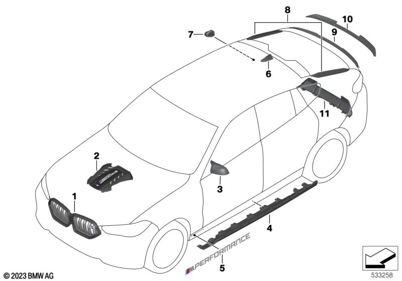 BMW Frontziergitter Carbon 51135A69BE6
