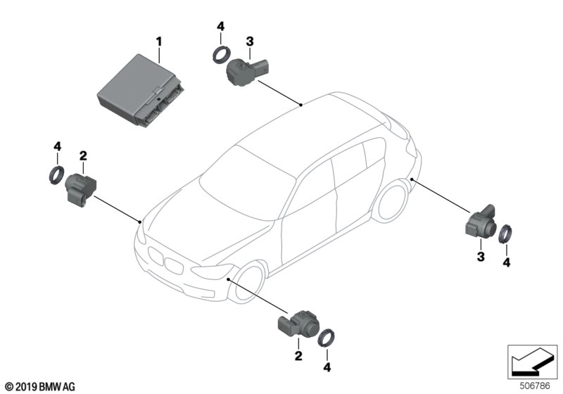 BMW Steuergerät Parkassistent 66336886211 - Bildposition 01
