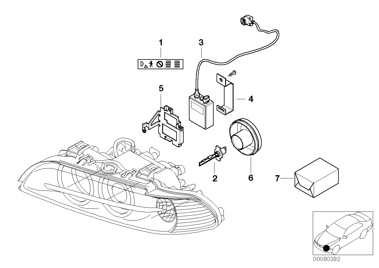 BMW Halter Steuergerät Xenon-Licht links 63126907423 - Bildpositi