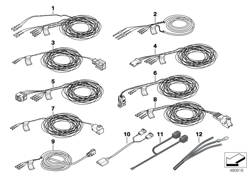 BMW Rep.-Kabel Sensor B-Säule/Steuergerät 61129130175 - Bildposit