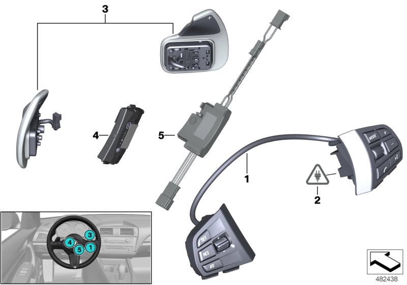 BMW Steuergerät Lenkradelektronik F25 F26 61317854559
