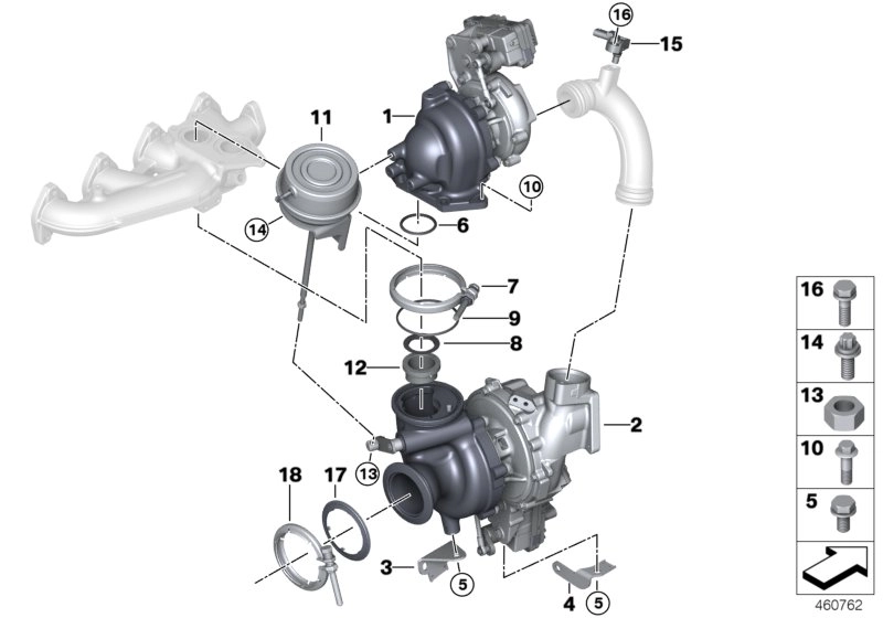 BMW Abstützung Abgasturbolader 11658518738 - Bildposition 03