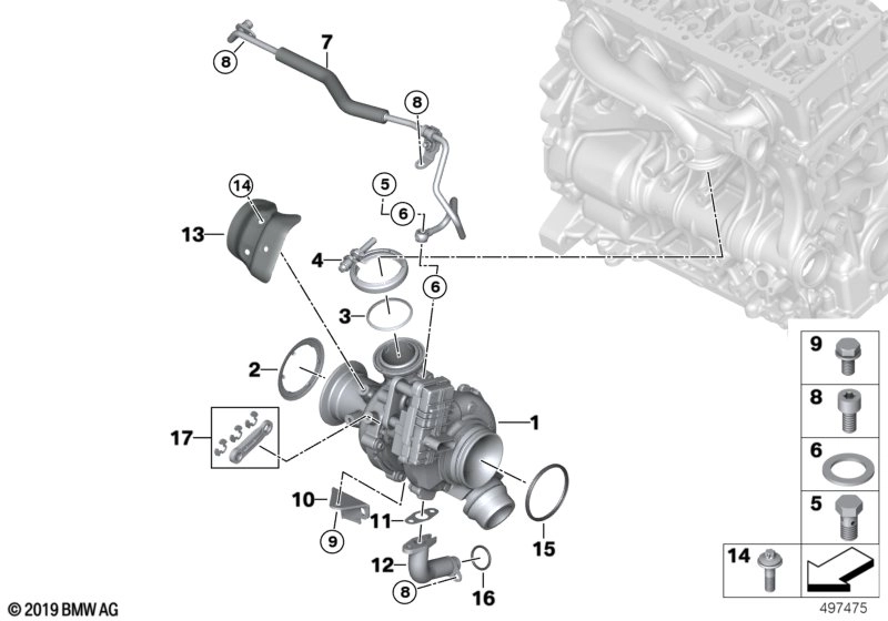 BMW Abstützung Abgasturbolader F10 F11 F20 F21 F22 F23 F25 F26 F3
