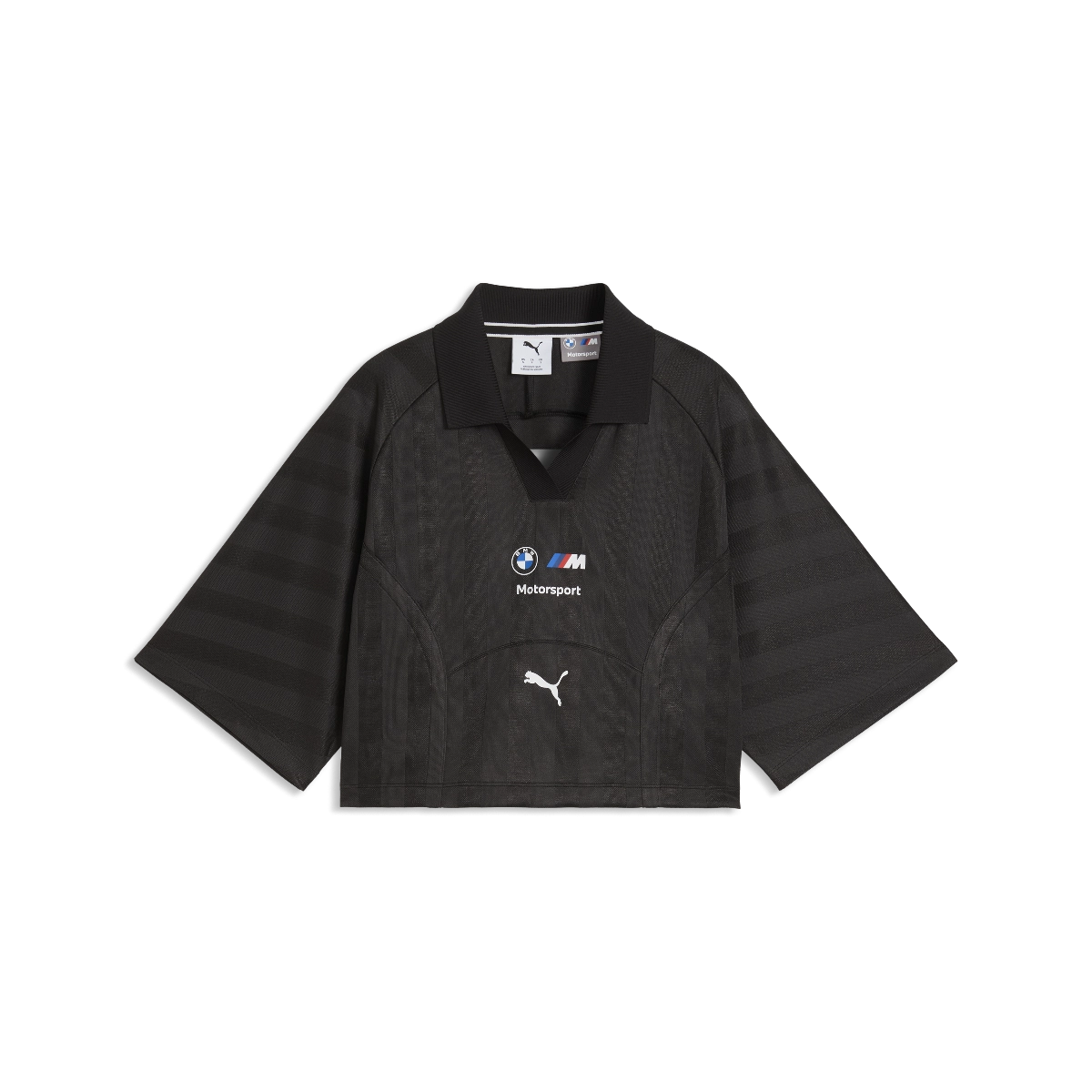 BMW M Motorsport Damen Lifestyle Cropped Polo-Shirt schwarz