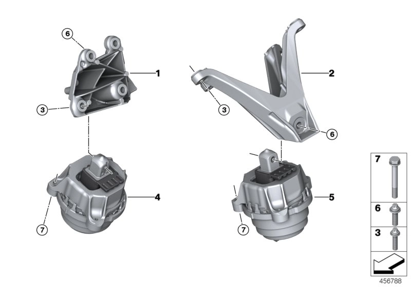 BMW Motorlager rechts 22117884886 - Bildposition 04