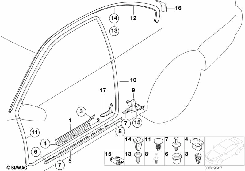 BMW Einstiegsleistenblende links 51477895573 - Bildposition 02