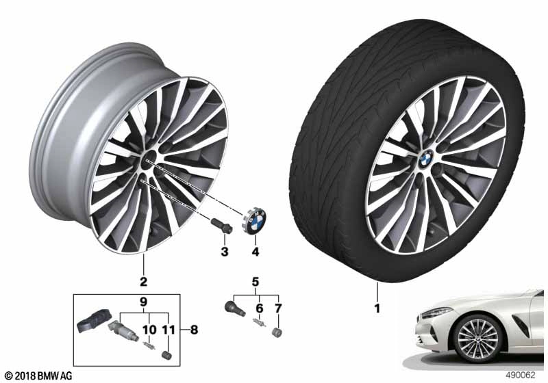 BMW Alufelge W-Speiche 731 ferricgrey 8J ET26 8er G14/G15/G16