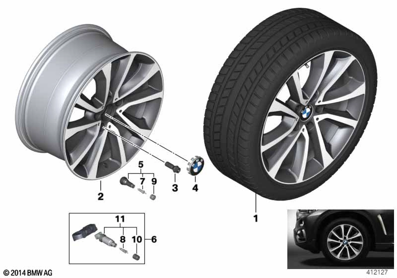 BMW Alufelge V-Speiche 595 ferricgrey 9J ET18 X6 F16
