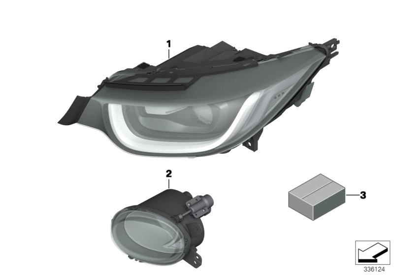 BMW Scheinwerfer LED rechts 63117448388 - Bildposition 01
