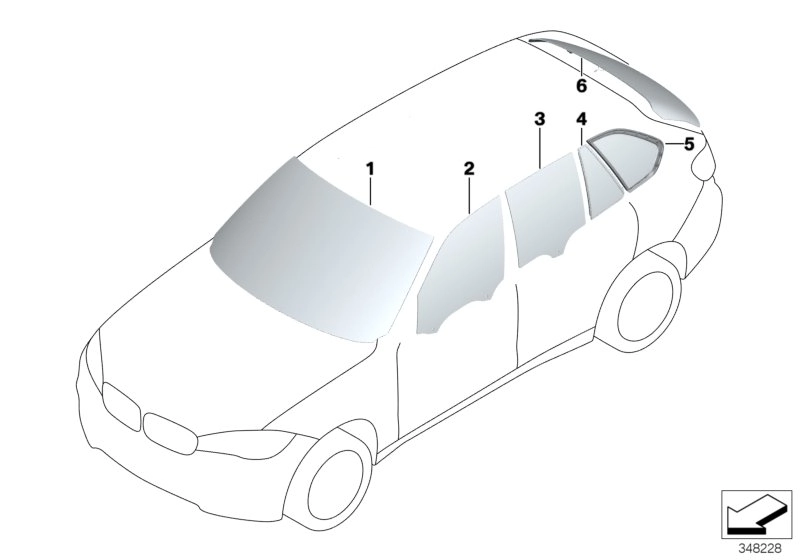 BMW Heckscheibe schwarz 51317294776 - Bildposition 06