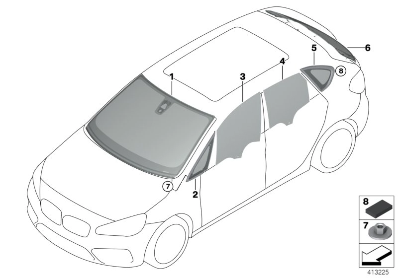 BMW Heckscheibe F45 51317466413