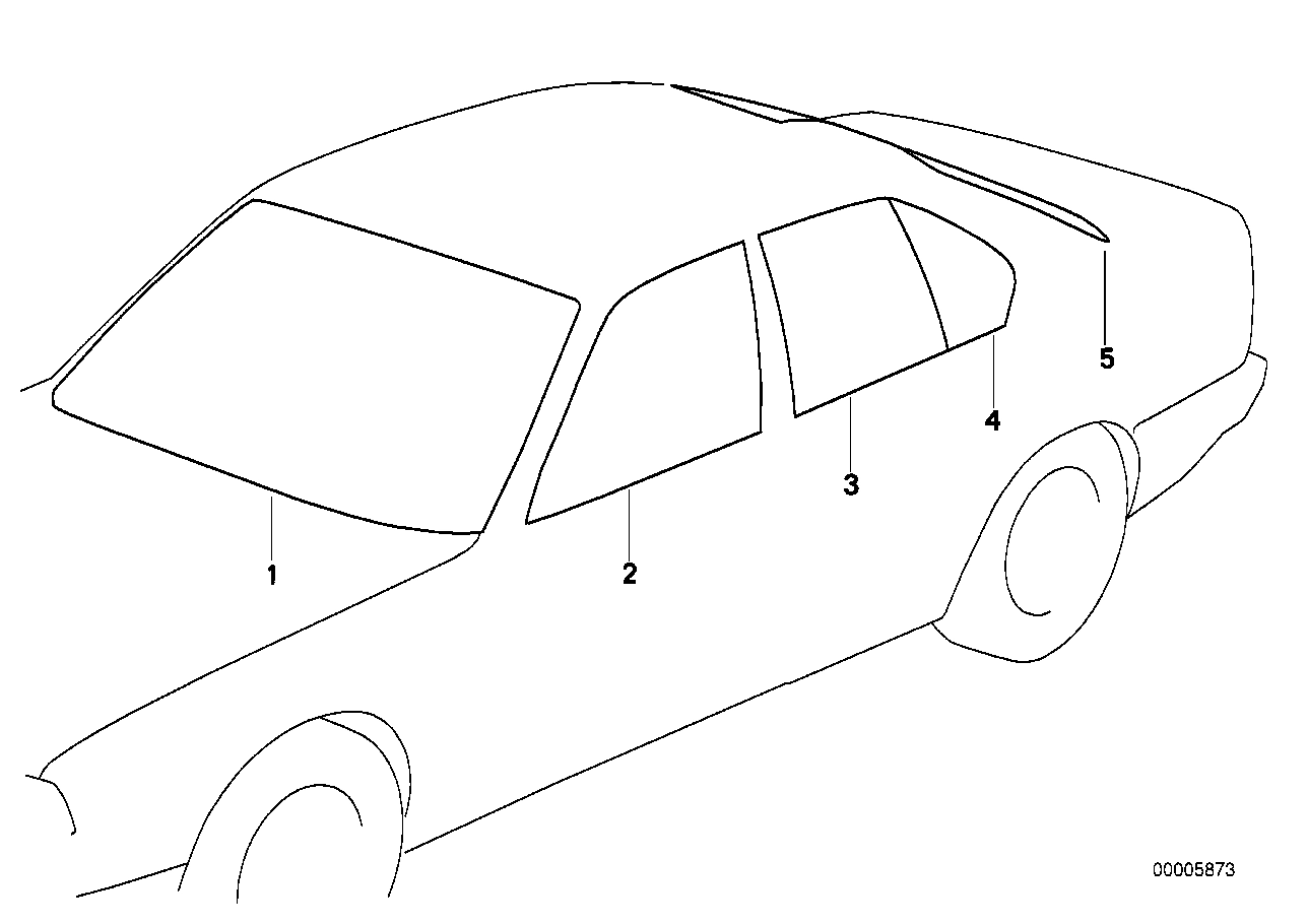 BMW Heckscheibe gold bronze E30 51318106592 - Bildposition 05