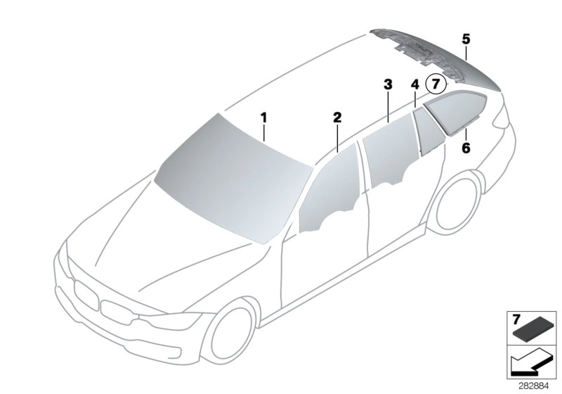 BMW Heckscheibe F31 51317263163 - 3er F31