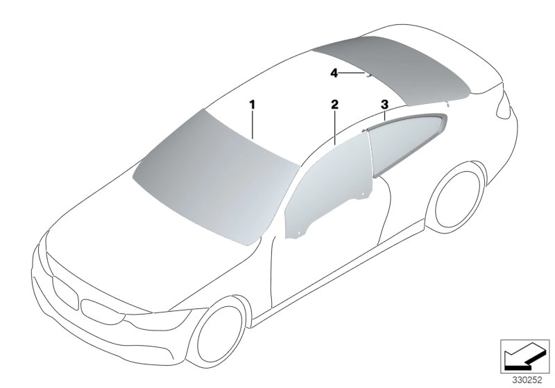 BMW Heckscheibe Sonnenschutzglas F32 F82 51317285918 - 4er F32, 4