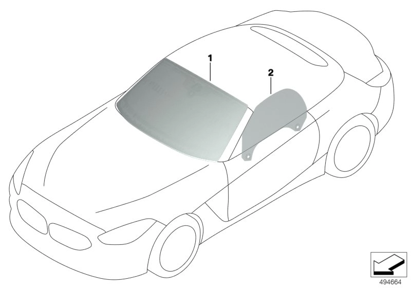 BMW Frontscheibe grün Regen/Licht/Beschlags. G29 M40i 51317454437