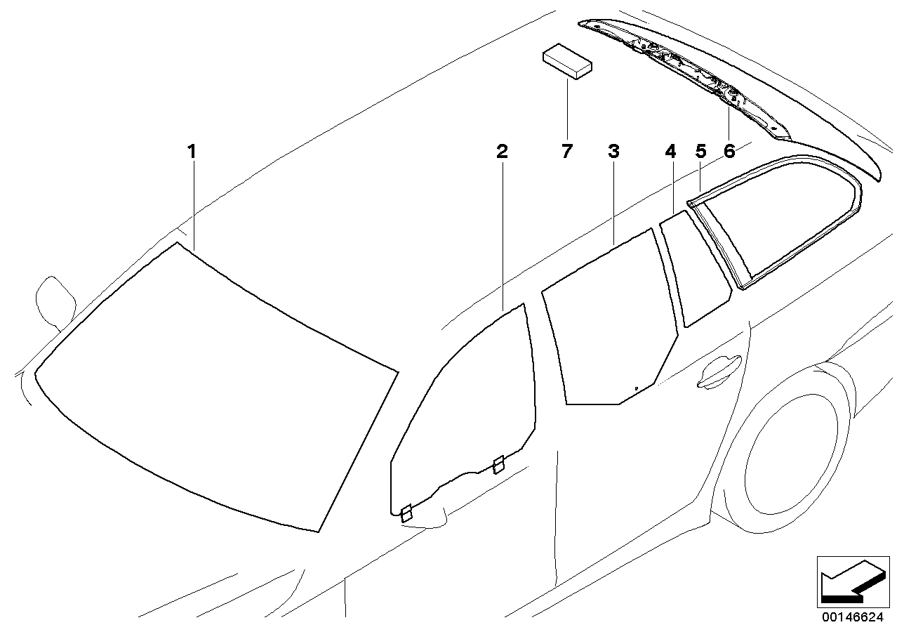BMW Frontscheibe grün Grünkeil Regensensor 51317180338 - Bildposi