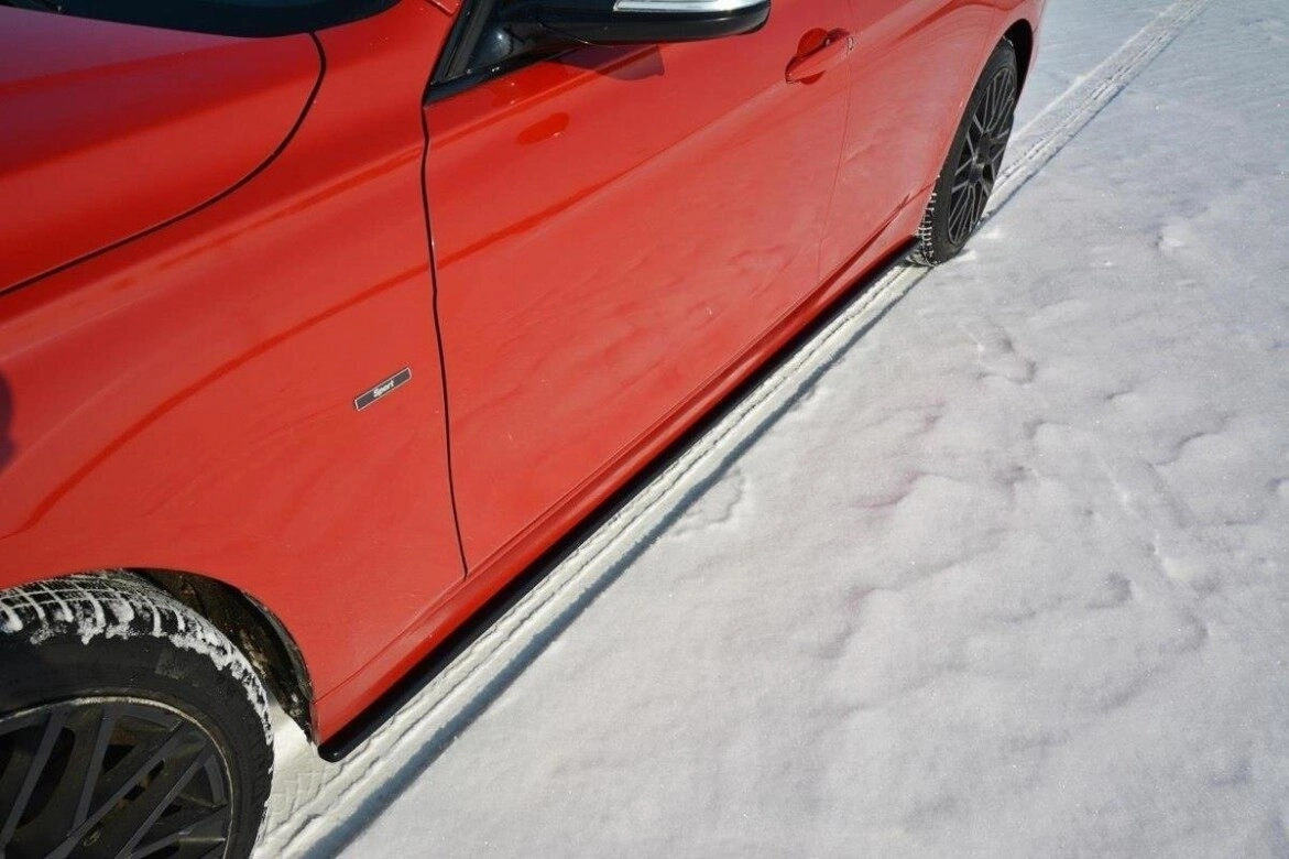 Seitenschweller Ansatz (Paar) passend für BMW 3er F30 schwarz Hochglanz