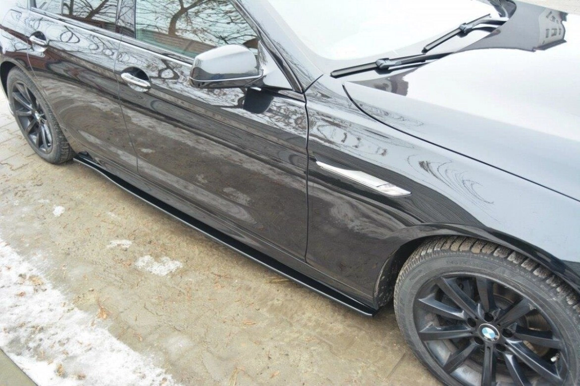 Seitenschweller Ansatz (Paar) passend für BMW 6er Gran Coupe M-Paket F06 schwarz Hochglanz
