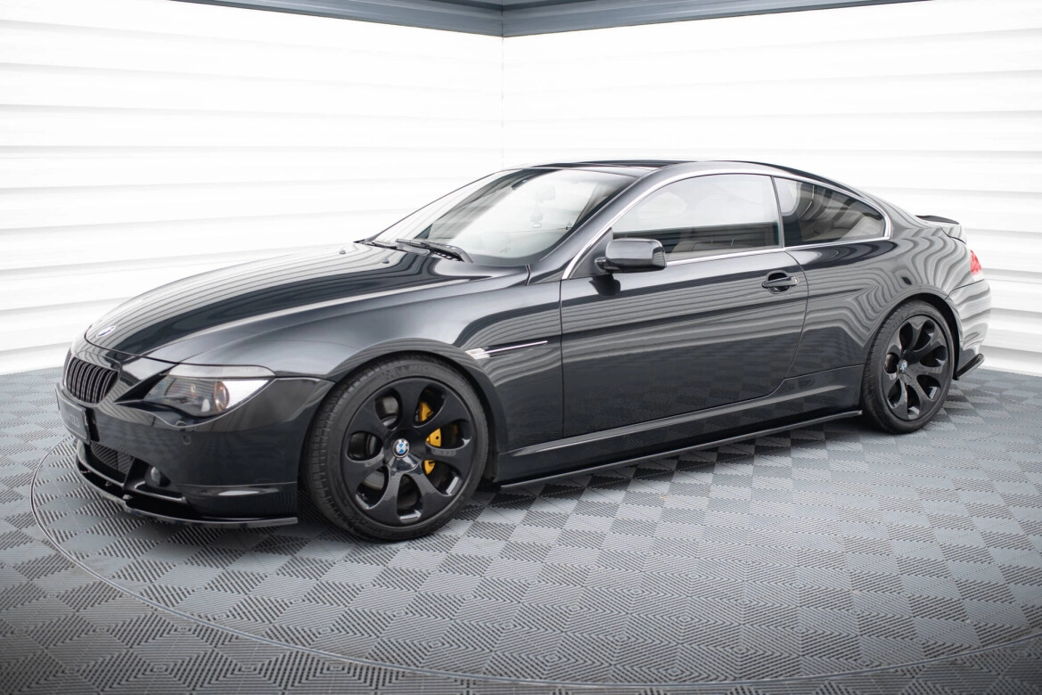 Seitenschweller Ansatz (Paar) passend für BMW M6 E63 schwarz Hochglanz