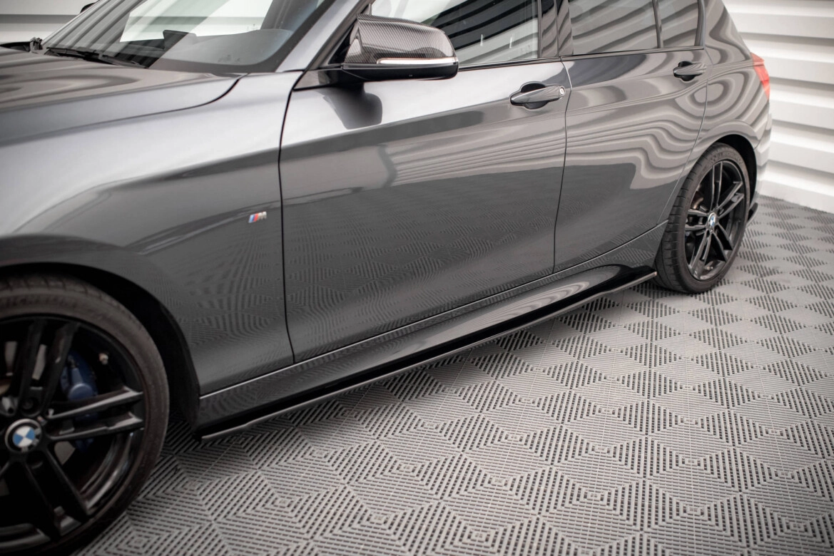 Seitenschweller Ansatz (Paar) V.2 passend für. BMW 1er M135i / M140i / M-Paket F20 schwarz Hochglanz